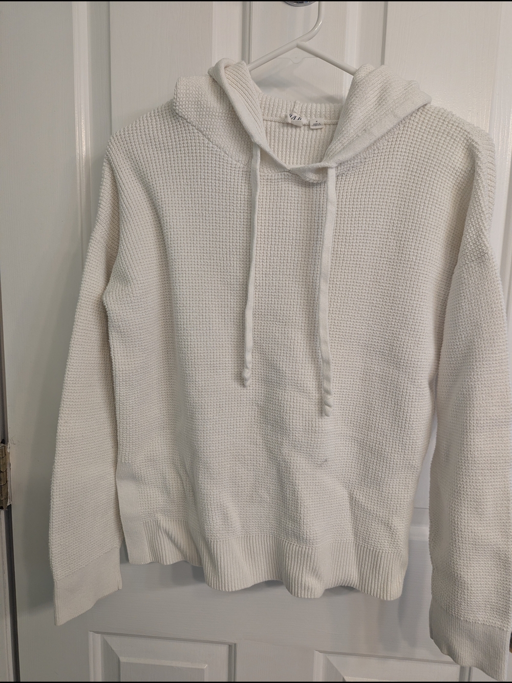 GAP Off-White Ribbed Knit Hoodie